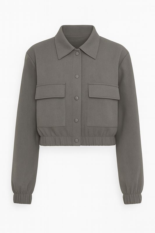 Ambika Jasje kort met elastiek/kraag grey Loua