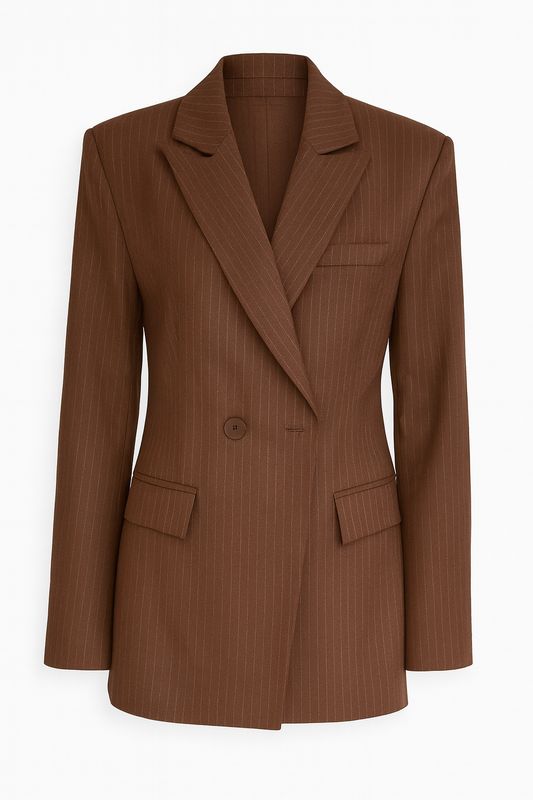Ambika blazer getailleerd striped taupe Silvi-streep