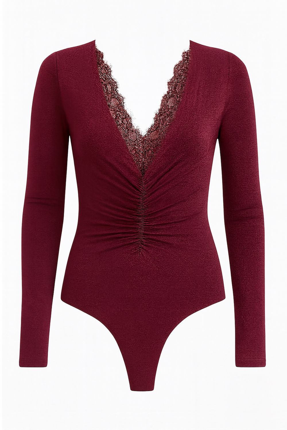 Ambika body met kant Burgundy Imran