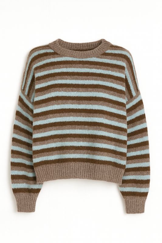 Ambika trui streep blauw 51218