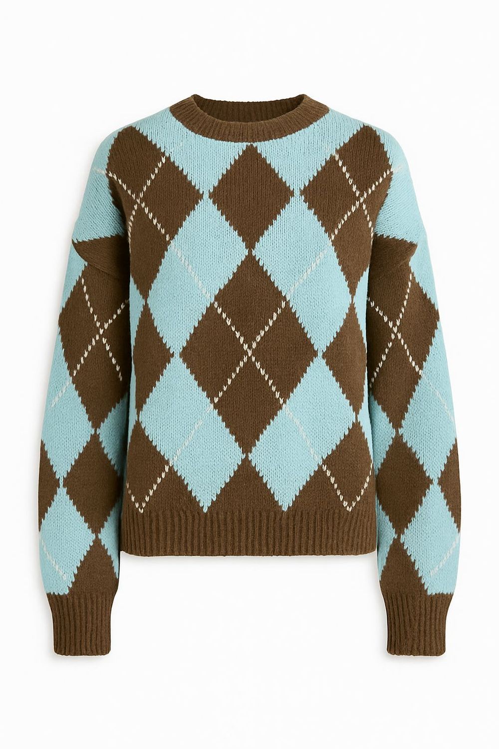 Ambika Trui met patroon bruin/blauw 31892 Ambika Trui met patroon bruin/blauw 31892