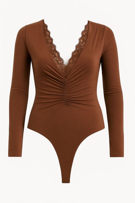 Ambika body met kant brown Imran