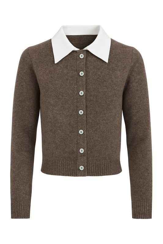 Ambika Vest met kraag (Wit) Taupe 51239