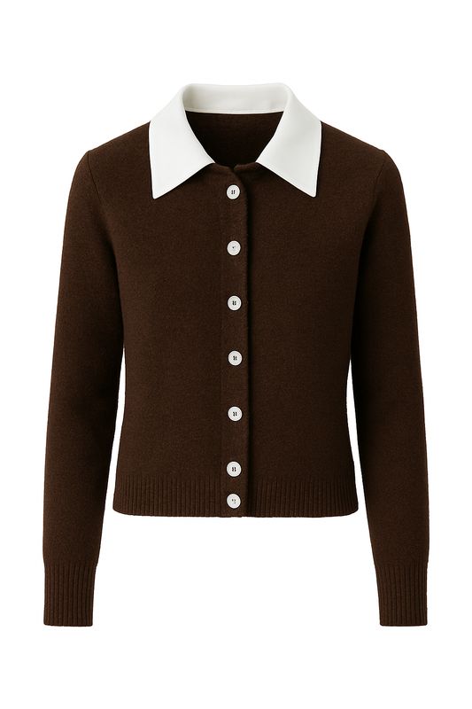 Ambika Vest met kraag (Wit) Brown 51239