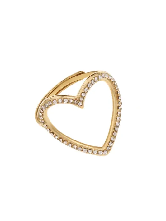Rose & Camellia ring stras hart gold 11920-6i