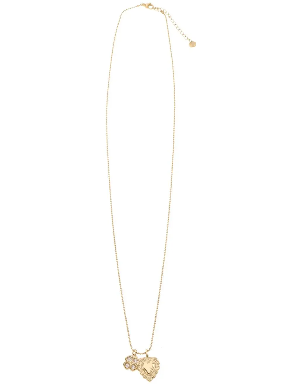 Rose & Camellia ketting met hart en klaver gold 11920-7a