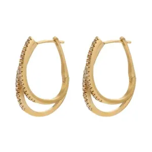 Rose & Camellia oorring dubbel strass gold 11920-7e