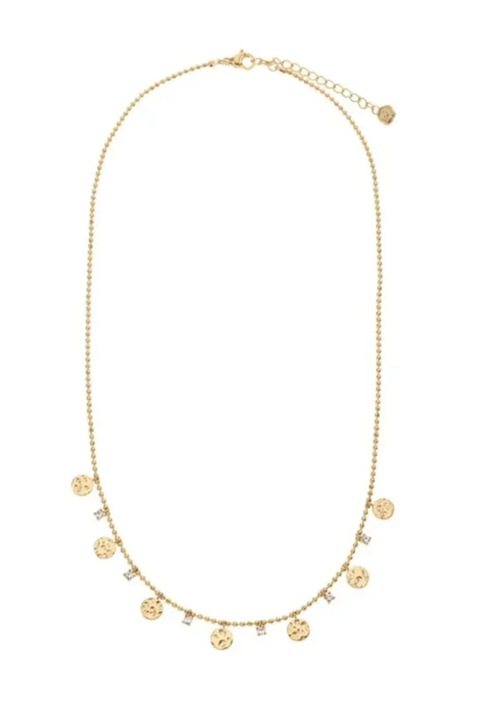Rose & Camellia ketting stras rondjes gold 11920-9c