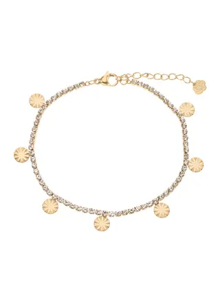 Rose & Camellia armband stras met munt gold 11920-5a