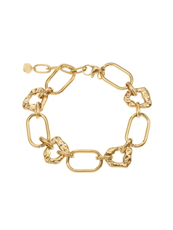Rose & Camellia schakelarmband patroon gold 11920-7d