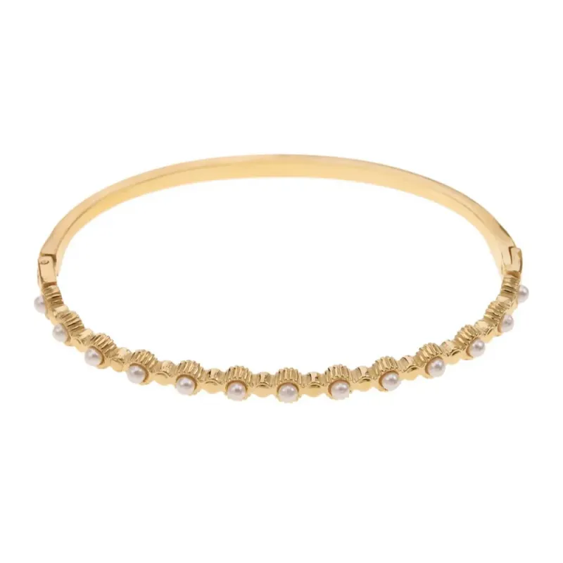 Rose & Camellia bangle met parels gold 11920-11a