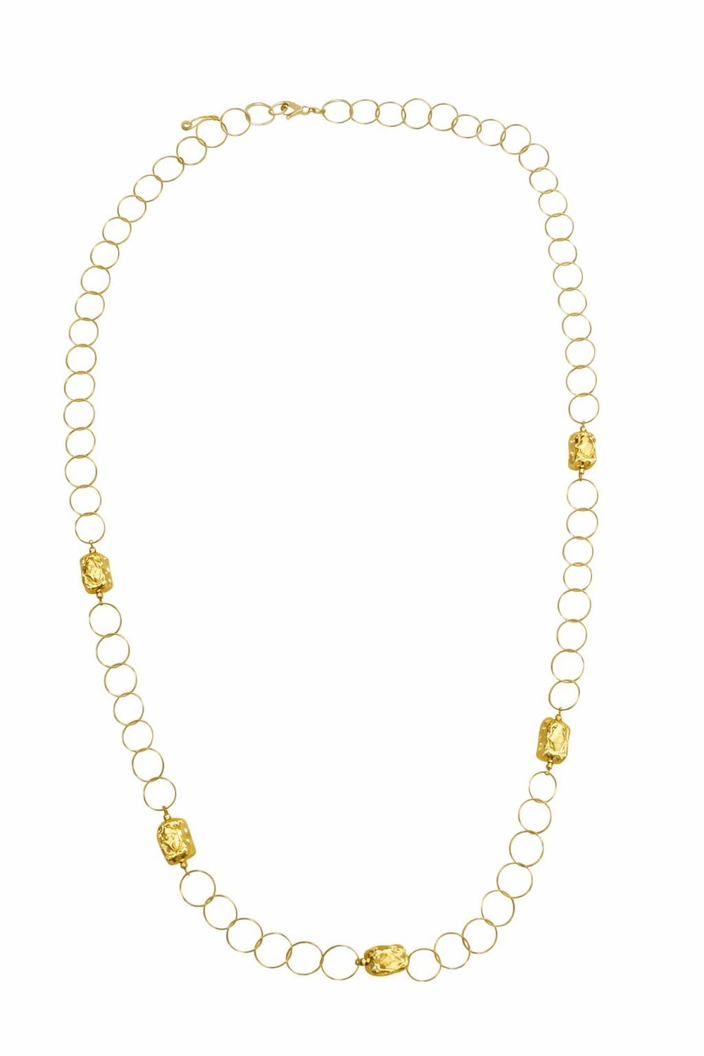 Rose & Camellia ketting met cirkels en stenen gold 11240-12H
