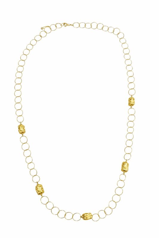 Rose & Camellia ketting met cirkels en stenen gold 11240-12H