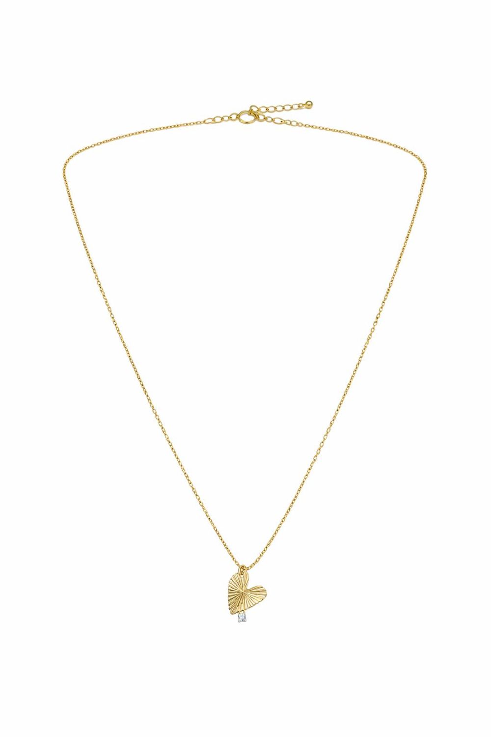 Rose & Camellia ketting met hart en steentje goud 11613-E1