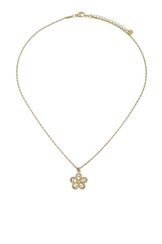 Rose & Camellia ketting klaver strass gold 11240-1A