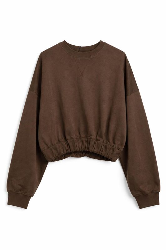 Ambika Sweater oversized cropped Brown Yrsa