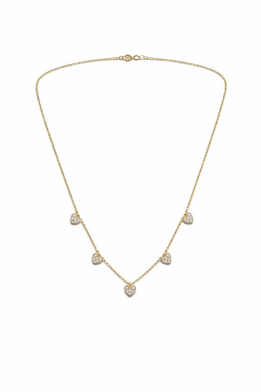 Rose & Camellia ketting met strashartjes goud 11613-E2