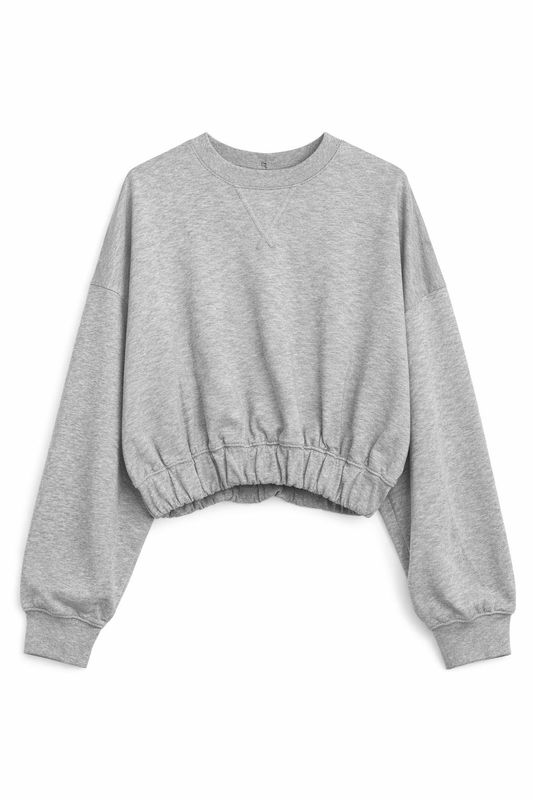 Ambika Sweater oversized cropped Grijs Yrsa