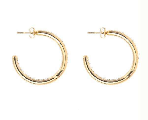 Rose & Camellia oorring met strassteentjes Goud 11613-I2