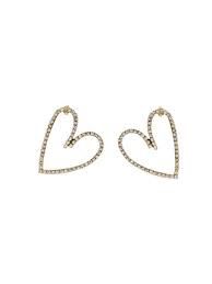 Rose & Camellia stras oorring hart goud 11613-H