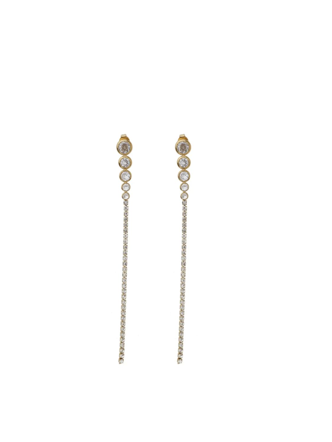 Rose & Camellia lange stras oorbel goud 11613-E3