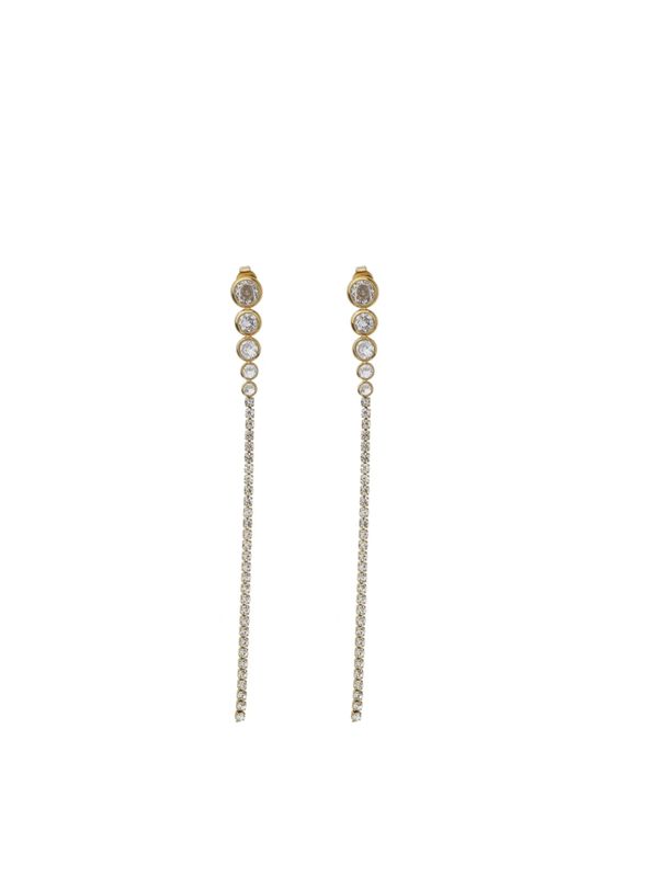 Rose & Camellia lange stras oorbel goud 11613-E3