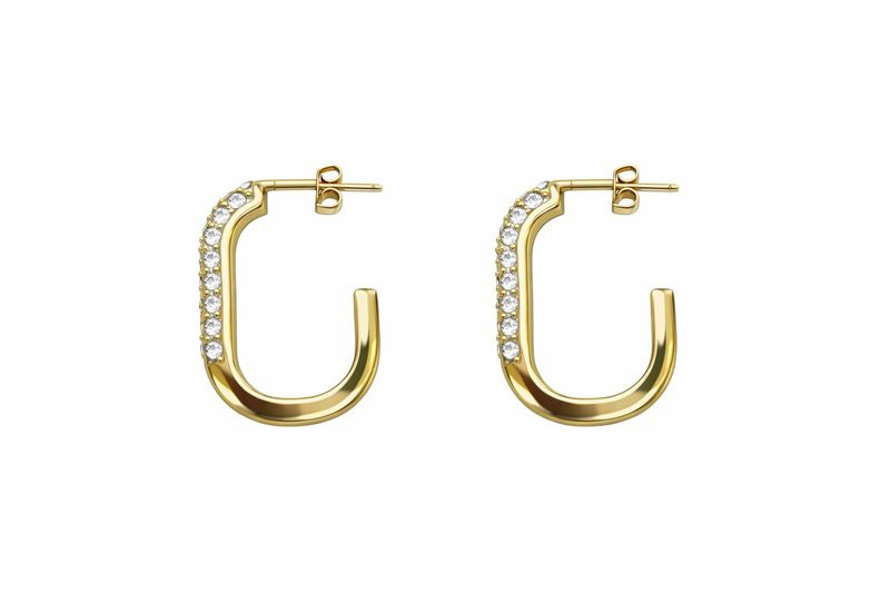 Rose & Camellia ovale stras oorring goud 11613-G1