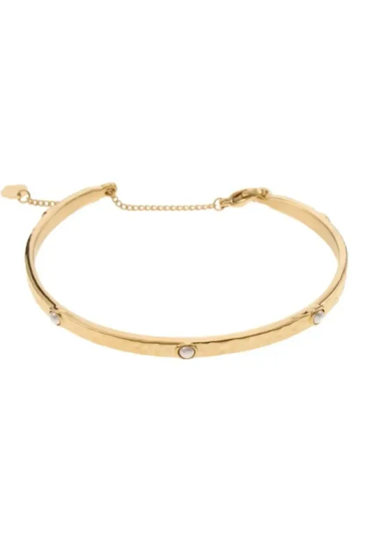 Rose & Camellia bangel met parels gold 11920-16a