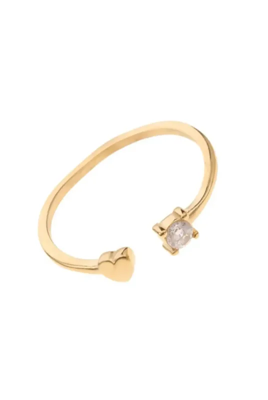 Rose & Camellia ring diamant en hart #18 gold 11920-3b