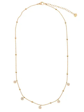 Rose & Camellia ketting stras rondjes gold 11920-9c