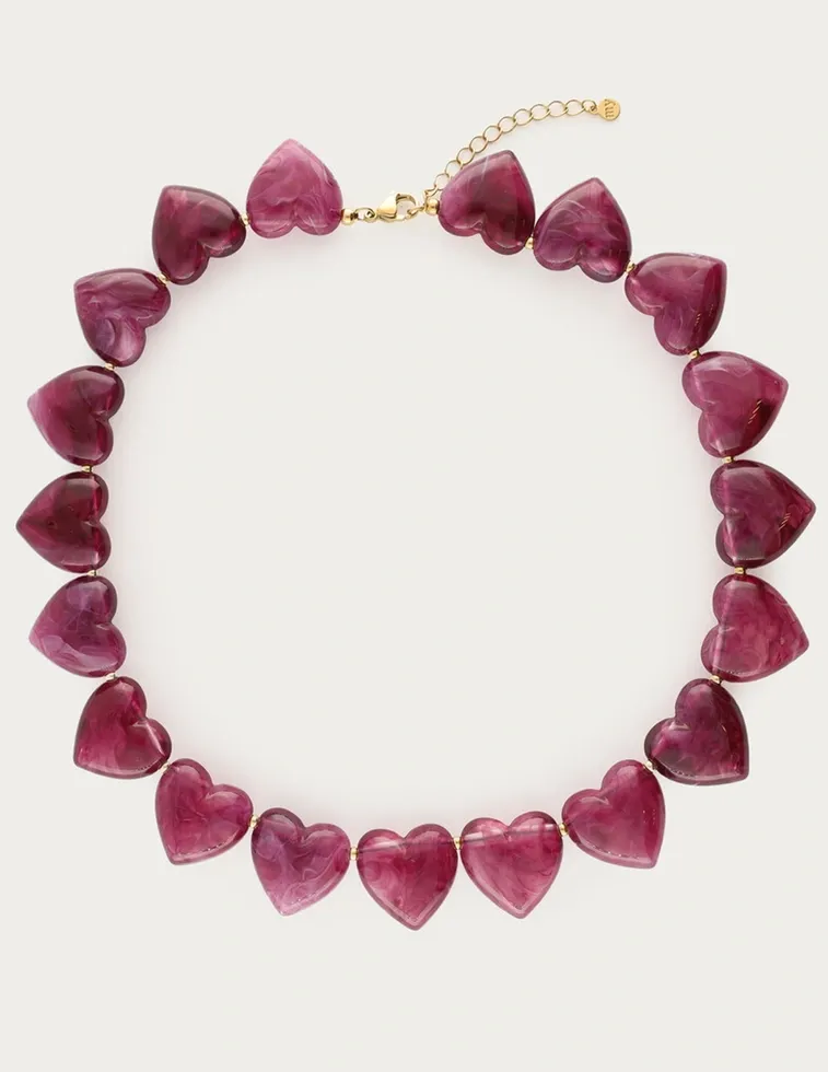 My Jewellery Necklace resin heart purple Gold MJ14379