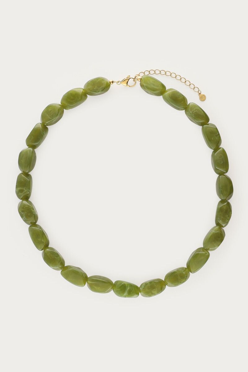 My Jewellery Necklace beads green Gold MJ15701