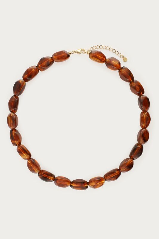 My Jewellery Necklace beads brown Gold MJ15697