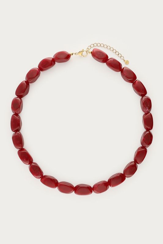 My Jewellery Necklace beads burgundy Gold MJ15695