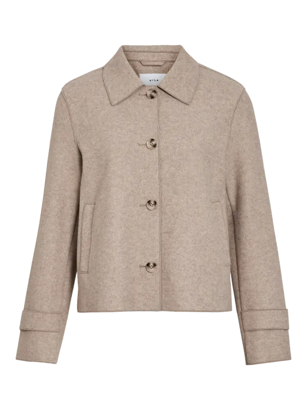 Vila VIJUICE L/S SHORT JACKET - NOOS Natural Melange 14111939