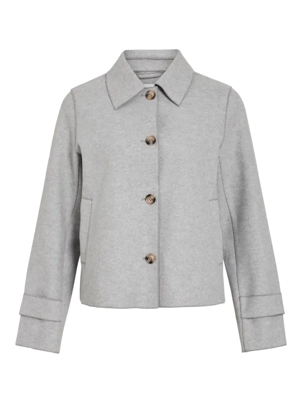 Vila VIJUICE L/S SHORT JACKET - NOOS Light Grey Melange 14111939