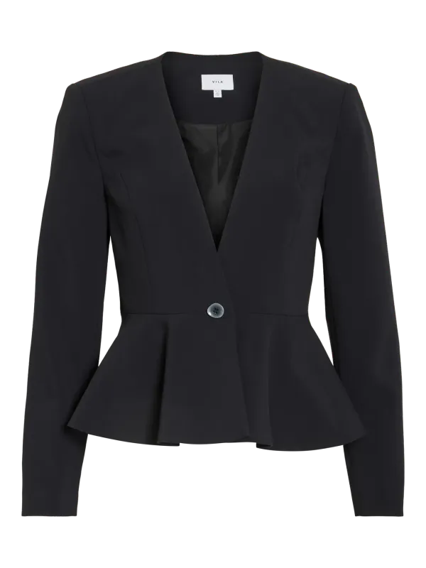 Vila VIESSENTIAL L/S DETAIL BLAZER Black Beauty 14113381