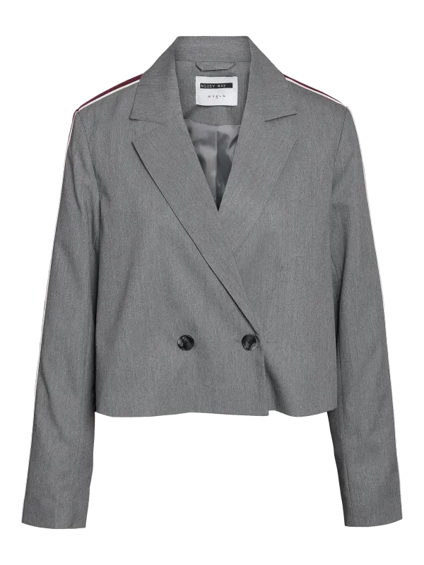 Noisy May NMANNA CROPPED L/S BLAZER FWD Medium Grey Melange/TIBETAN RE 27036340