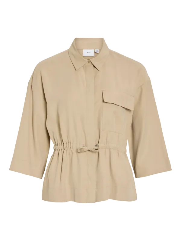 Vila VISIFFA 3/4 STRING SHIRT Travertine 14113185