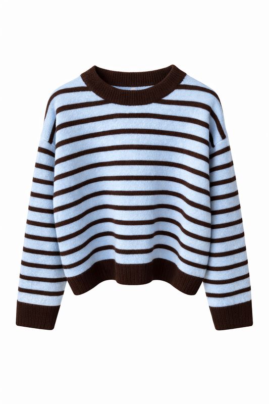 Blush Trui Streep L.Blauw/Bruin SH719P