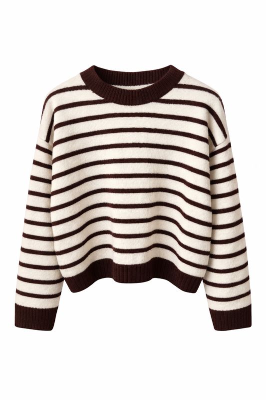 Blush Trui Streep Creme/Bruin SH719P