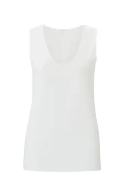YaYa Round V-neck singlet OFF WHITE 01-709047-N