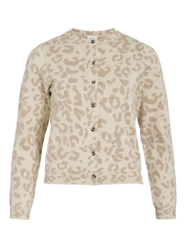 Vila VIMAYAS O-NECK L/S KNIT CARDIGAN - : Super Light Natural 14113500