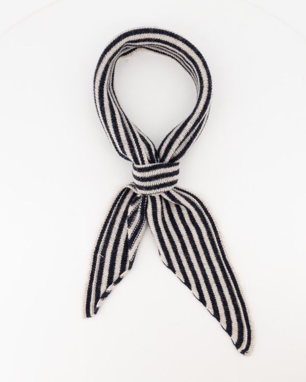 Teatro cashmere sjaal darkblue/creme Kaia