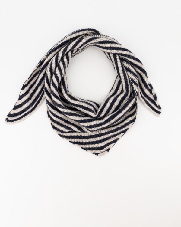 Teatro cashmere sjaal darkblue/creme Kaia