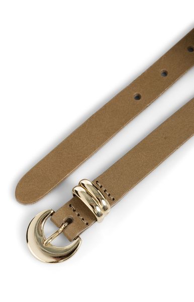 YaYa Leren riem met maansluiting KHAKI GREEN 03-403047-602