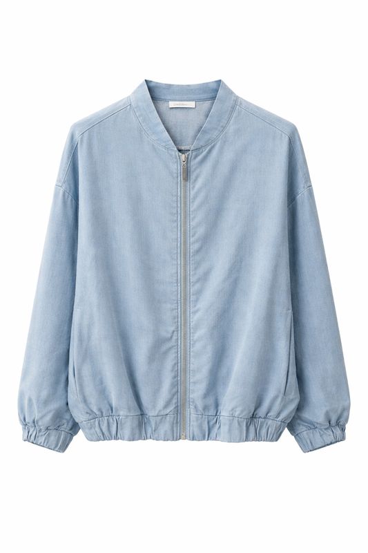 09323CJ Bomberjacket jeans blauw - Ambika