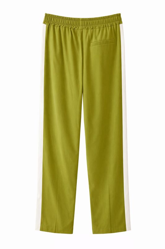 65102 Comfy pant met witte streep- Ambika - mosgroen