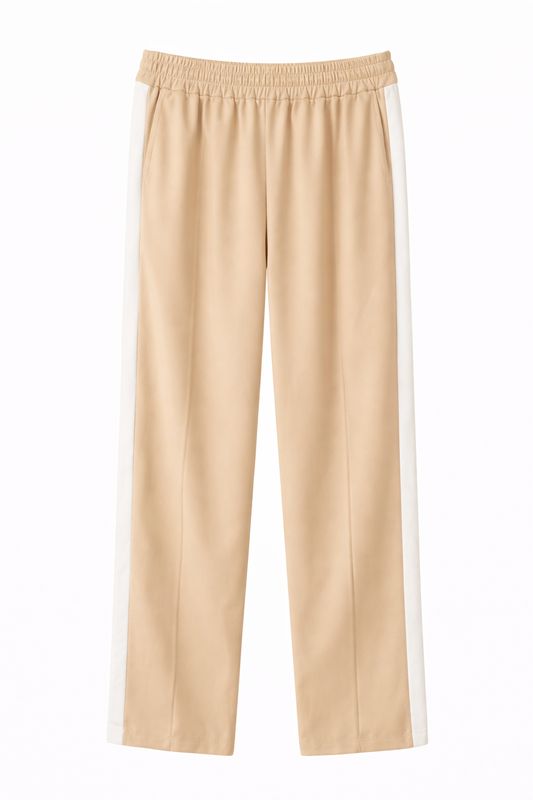 65102 Comfy pant met witte streep0- Ambika - beige