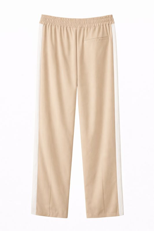 65102 Comfy pant met witte streep0- Ambika - beige